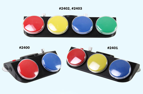 A compact four-button All-Talk communicator with large square buttons holding picture icons under a clear cover.